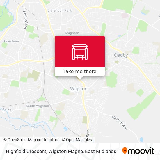 Highfield Crescent, Wigston Magna map