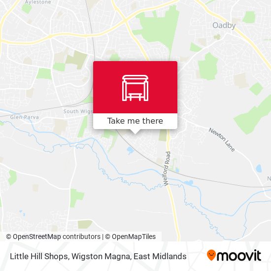 Little Hill Shops, Wigston Magna map
