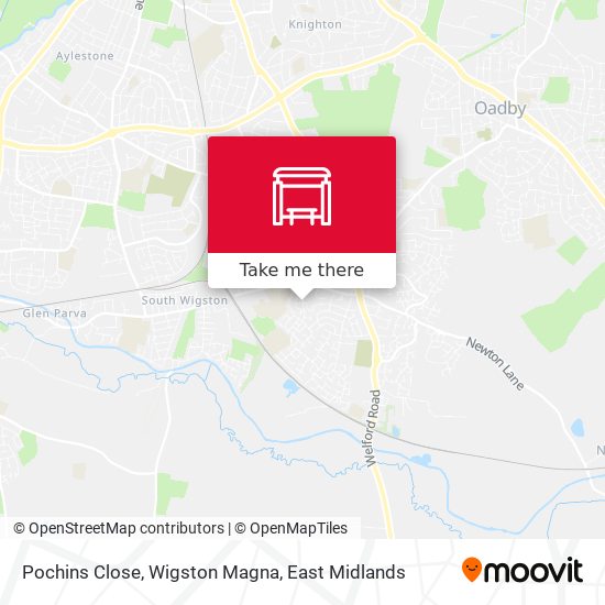 Pochins Close, Wigston Magna map