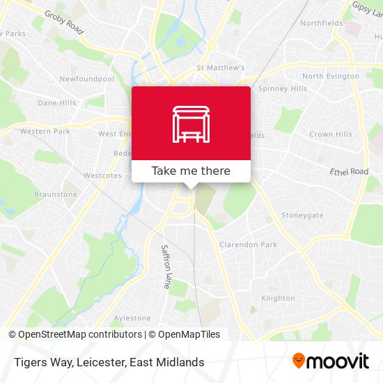 Tigers Way, Leicester map