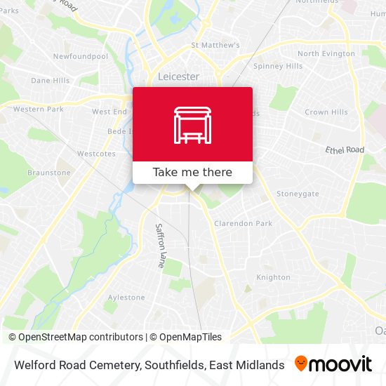 Welford Road Cemetery, Southfields map