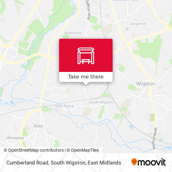 Cumberland Road, South Wigston map