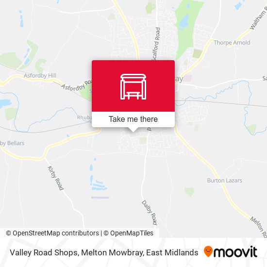 Valley Road Shops, Melton Mowbray map