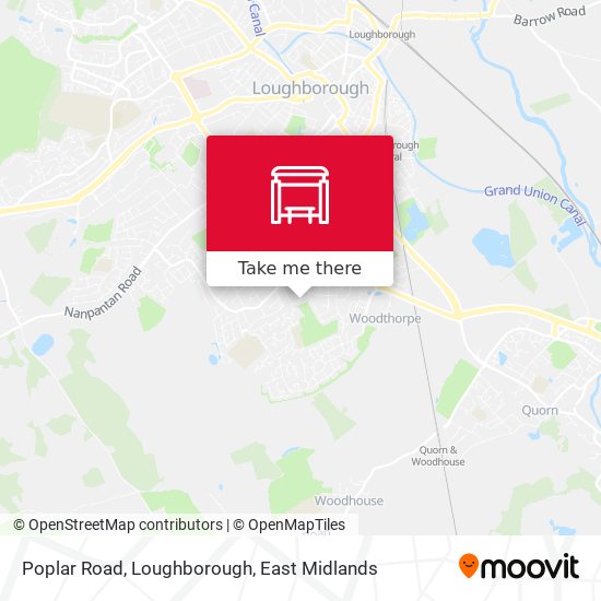 Poplar Road, Loughborough map