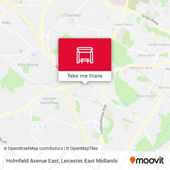 Holmfield Avenue East, Leicester map