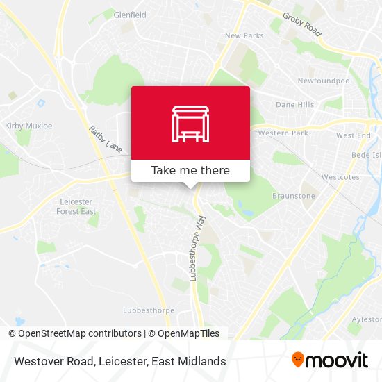 Westover Road, Leicester map