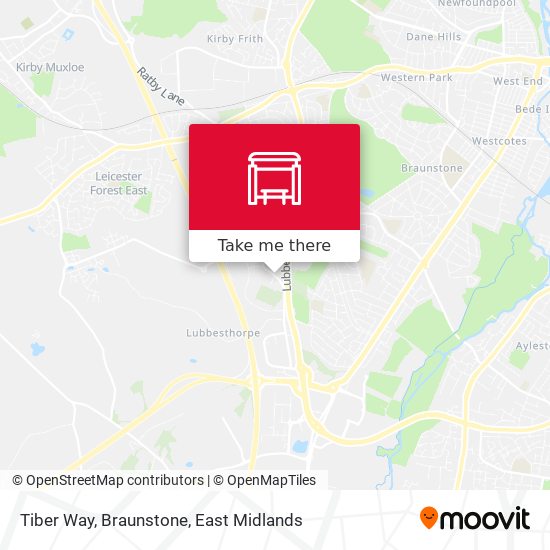 Tiber Way, Braunstone map