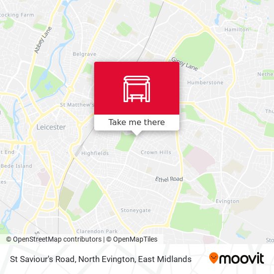 St Saviour's Road, North Evington map