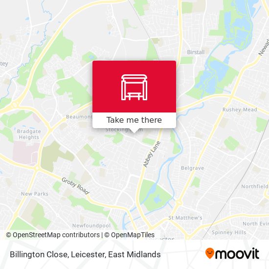 Billington Close, Leicester map