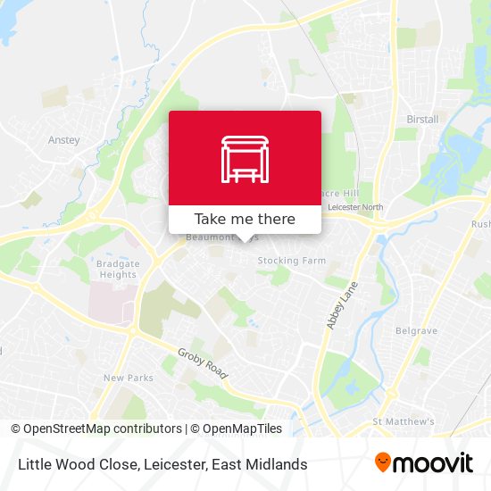 Little Wood Close, Leicester map