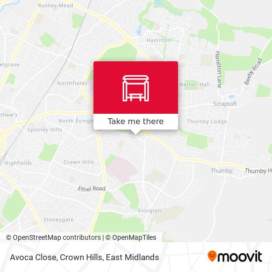 Avoca Close, Crown Hills map