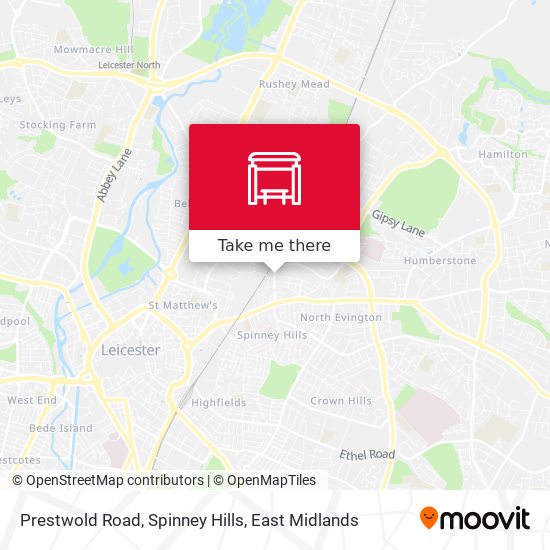 Prestwold Road, Spinney Hills map