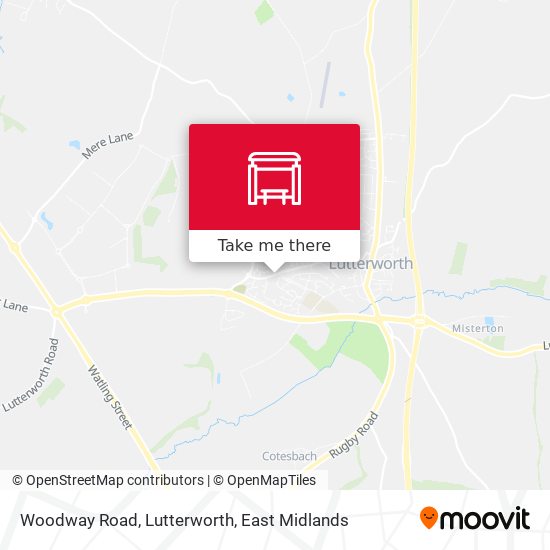 Woodway Road, Lutterworth map