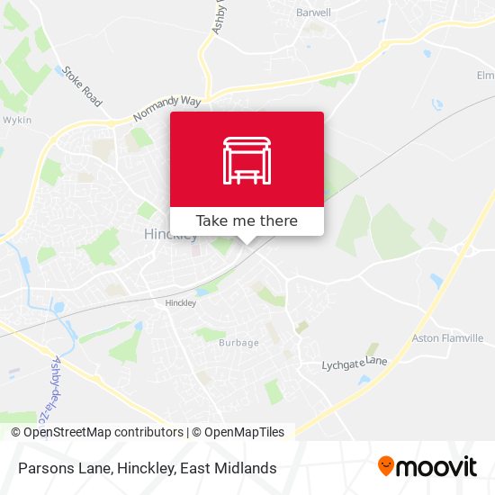 Parsons Lane, Hinckley map