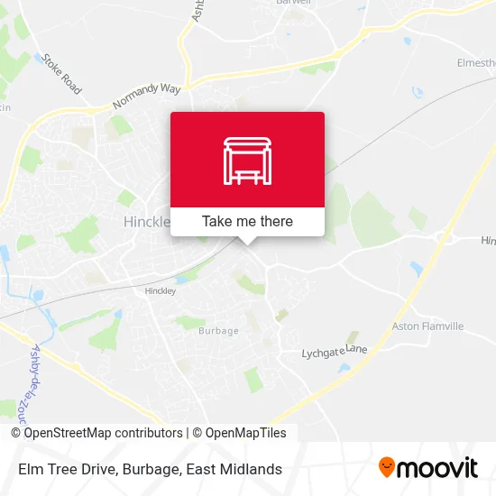 Elm Tree Drive, Burbage map