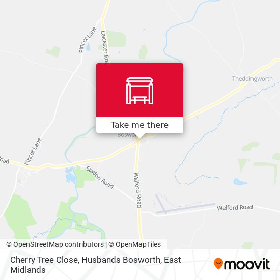 Cherry Tree Close, Husbands Bosworth map