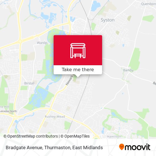 Bradgate Avenue, Thurmaston map