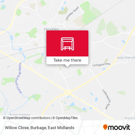 Willow Close, Burbage map
