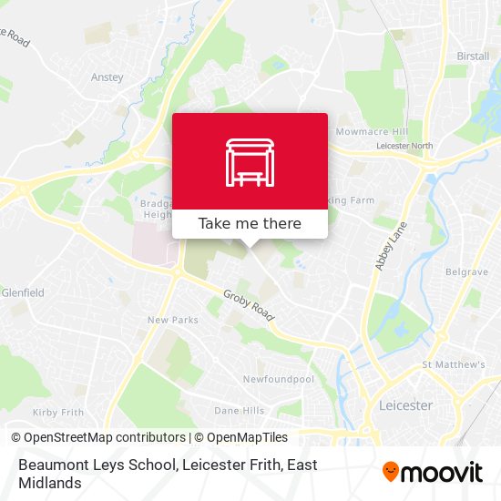 Beaumont Leys School, Leicester Frith map