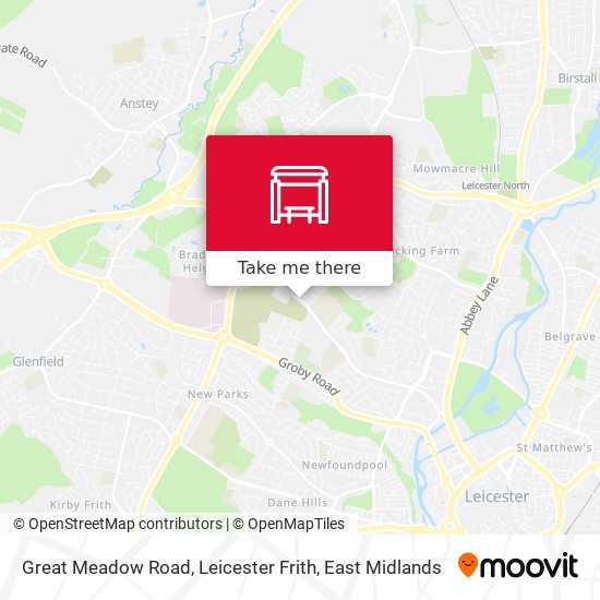 Great Meadow Road, Leicester Frith map