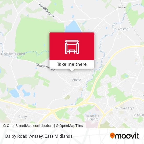 Dalby Road, Anstey map