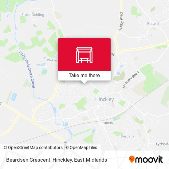 Beardsen Crescent, Hinckley map