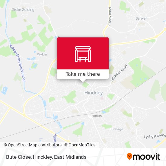 Bute Close, Hinckley map