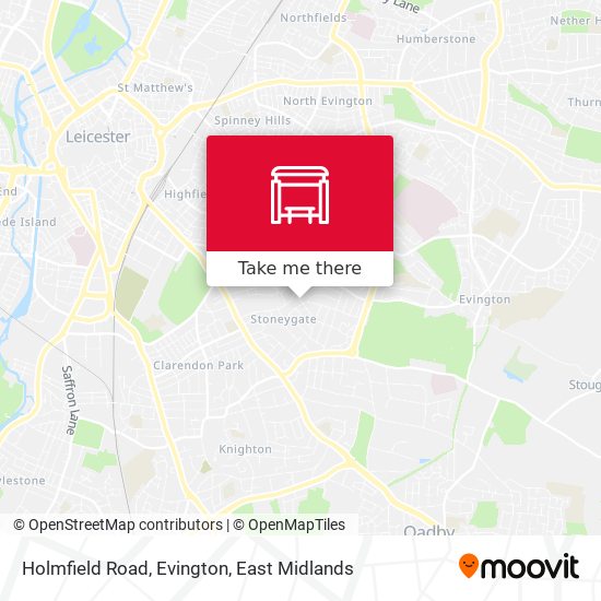 Holmfield Road, Evington map