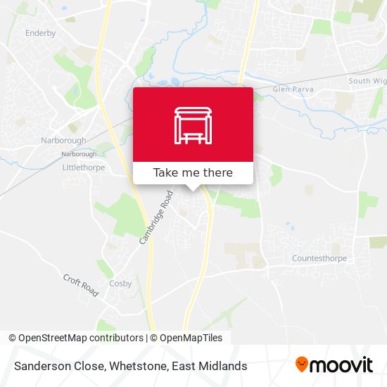 Sanderson Close, Whetstone map