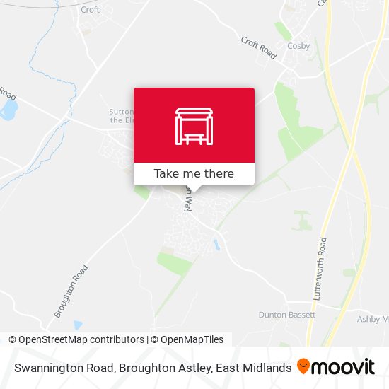 Swannington Road, Broughton Astley map