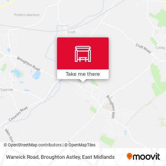 Warwick Road, Broughton Astley map
