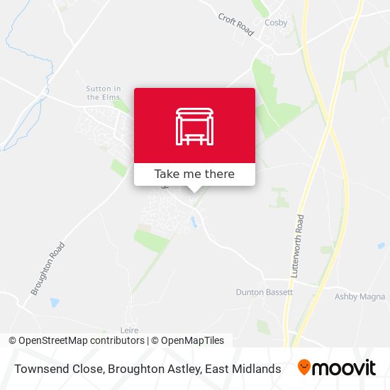 Townsend Close, Broughton Astley map