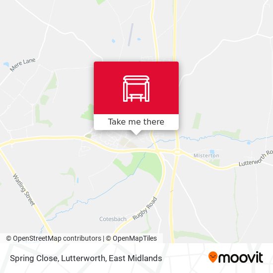 Spring Close, Lutterworth map
