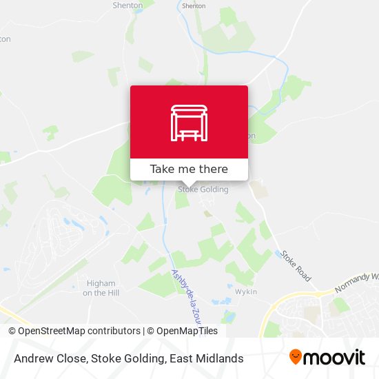Andrew Close, Stoke Golding map