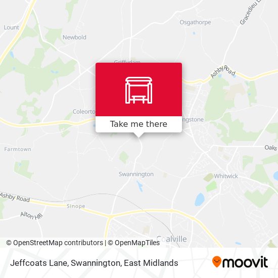 Jeffcoats Lane, Swannington map