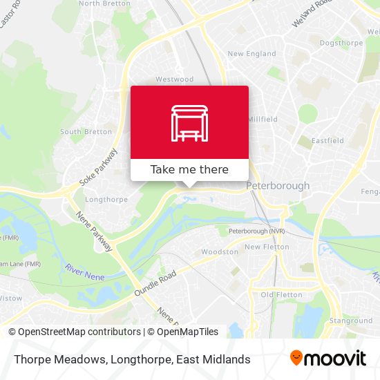 Thorpe Meadows, Longthorpe map