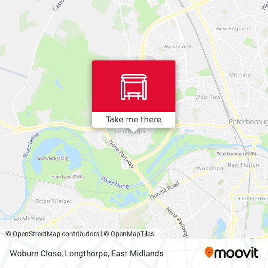 Woburn Close, Longthorpe map