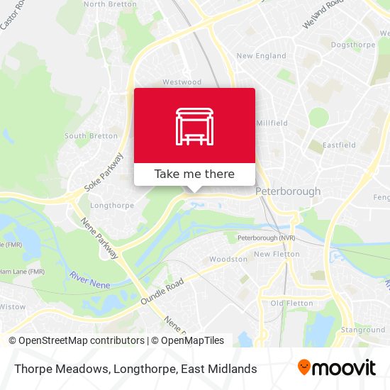 Thorpe Meadows, Longthorpe map