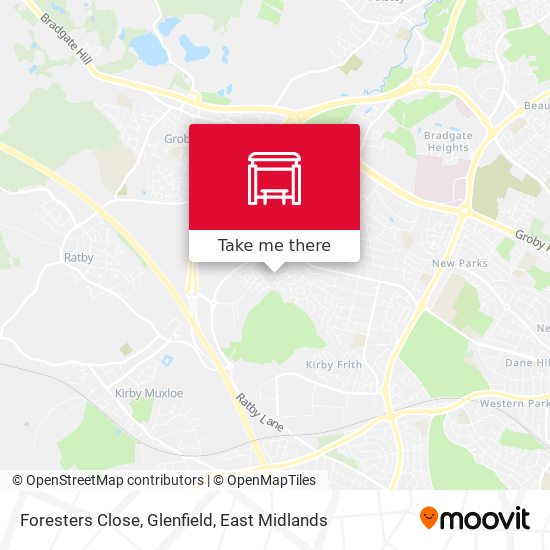 Foresters Close, Glenfield map