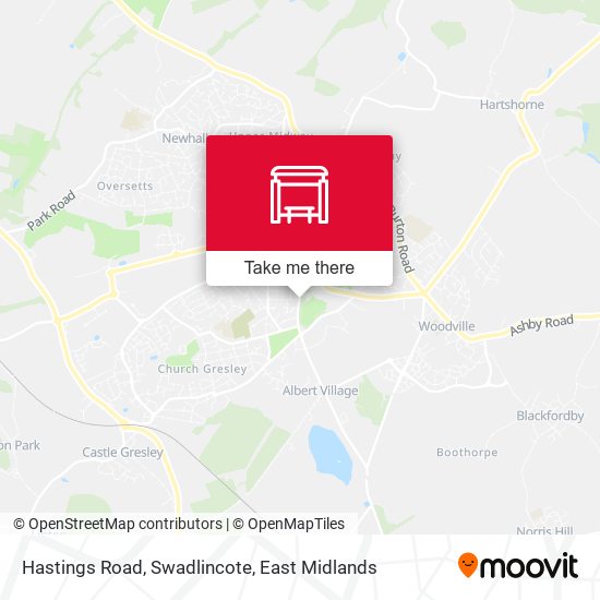 Hastings Road, Swadlincote map