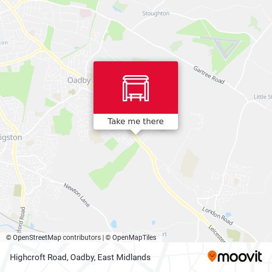 Highcroft Road, Oadby map