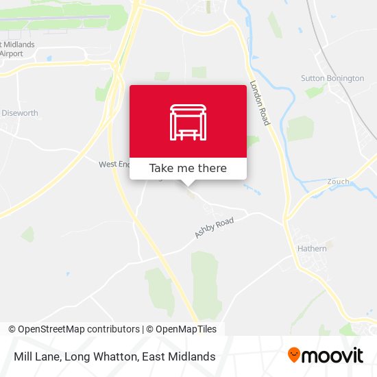 Mill Lane, Long Whatton map