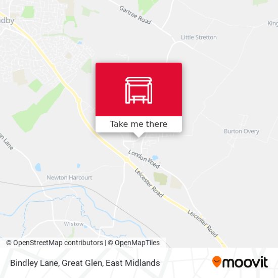 Bindley Lane, Great Glen map
