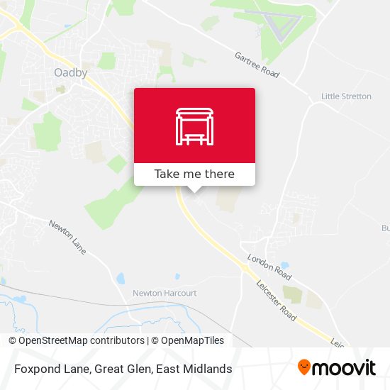 Foxpond Lane, Great Glen map