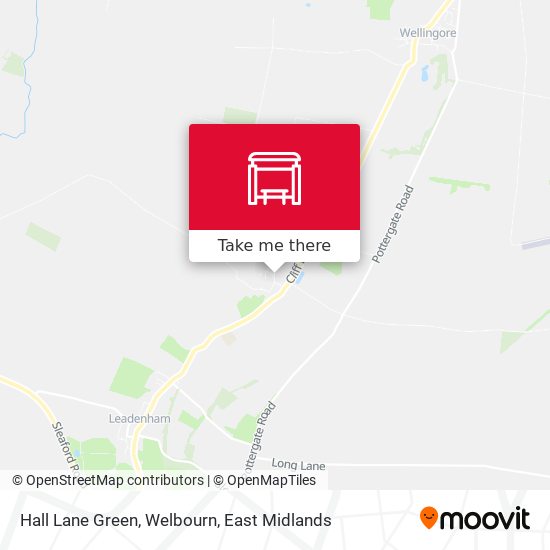 Hall Lane Green, Welbourn map