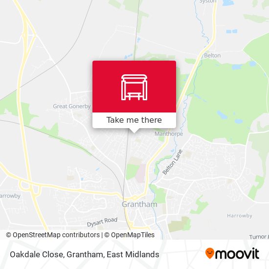 Oakdale Close, Grantham map