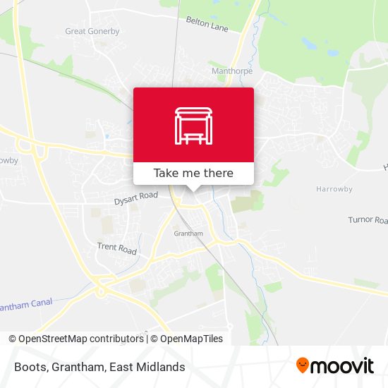 Boots, Grantham map