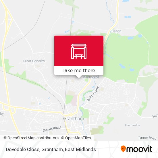 Dovedale Close, Grantham map