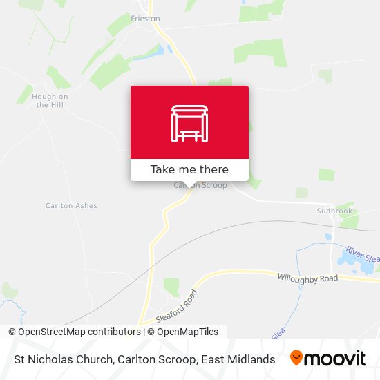 St Nicholas Church, Carlton Scroop map