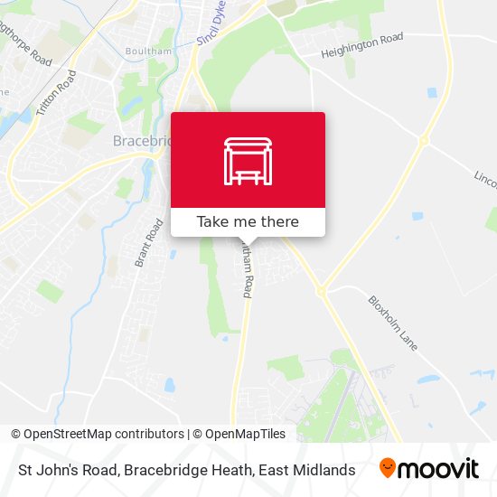 St John's Road, Bracebridge Heath map